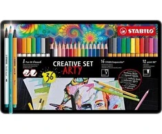 Stabilo rinkinys Cienkopis STABILO point 88 / Flamaster Pen 68 dėklas 36 vnt ARTY Creative Set 8868 / 36-1-20-6