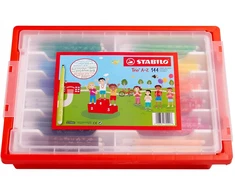 Stabilo Trio A-Z vaikiškų žymeklių rinkinys, 12x12 spalvų, tvirtoje dėžutėje su dangteliu