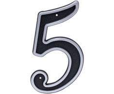 Haushalt Numeris "5", plastikinis, juodos spalvos, 150 mm