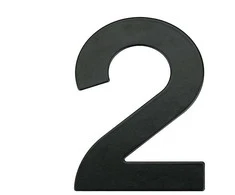 Haushalt Numeris "2", matinės juodos spalvos, 145 mm