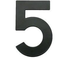 Haushalt Numeris "5", matinės juodos spalvos, 145 mm