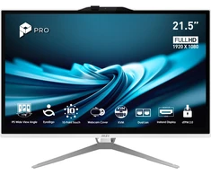 Stacionarus kompiuteris Komputer MSI MSI PC AIO PRO AP222T 14M-623EU, Pentium G7400, 21.5" FHD Touch,8GB,128 GB SSD,Intel UHD,W11Pro,Baltas