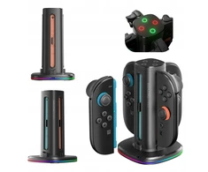 „AmazingThing Thunder Pro PlayDock“ įkroviklis „Nintendo Switch 2“ valdikliams – Juodas