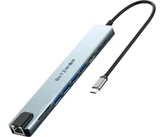 Prijungimo stotis Blitzwolf BW-TH5 10in1 USB-C (sidabrinė)