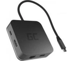 Green Cell Žalias Cell GREENCELL AK61 Žalias Cell HUB2 USB-C, 3x USB 3.0 RJ45 1Gbps HDMI 4K, DEX Nintendo Switch Apple