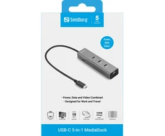 Stacja/replikator Sandberg USB-C 5-in-1 MediaDock (136-78)