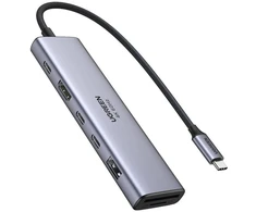 Hub / Adapteris Ugreen Revodok 7w1 USB-C do 2x USB-C 3.2, USB-A 3.2, HDMI 4K 60Hz, SD/TF, PD 100W