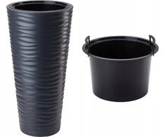 Gėlių vazonas Form Plastic Slim 2723, plastikinis, antracito spalvos