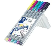 Spalvoti rašikliai STAEDTLER Galaxy, 0,3 mm, 6 vnt.
