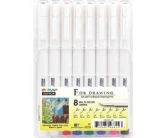 Staedtler Grafiniai rašikliai Marvy For Drawing #4600-8BX, 8 skirtingų brėžių, juodi 8vnt.