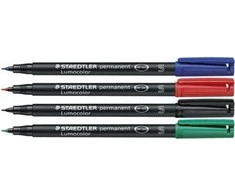 STAEDTLER Lumocolor permanentinių žymeklių rinkinys, įvairių spalvų, 4 vnt. (313 WP4)