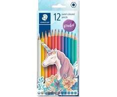 Spalvoti pieštukai STAEDTLER , šešiabriauniai, pastelinės spalvos , 12 vnt.