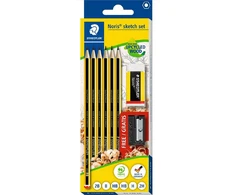 Staedtler Ołówek Noris 6szt 2xHB,1x2B,B,H,2H + gumka