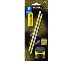 Staedtler - NORIX Pieštukas Set, 2 pencils, eraser and sharpener - Geltona (181 SBK2-1)