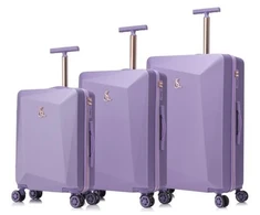Kelioninis 3 vienetų lagaminų rinkinys ABS T5914-0 violetinė SEMI LINE