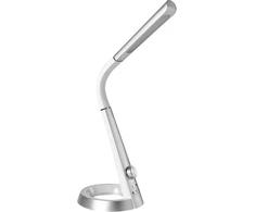 Stalinė lempa Beliani Lampa biurkowa LED CANOPUS Z portem USB Sidabrinė