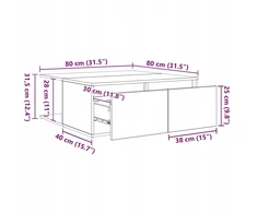 Kavos staliukas Sena mediena 80 x 80 x 31 cm Apdirbta mediena
