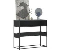 konsolinis stalas juodas 90x35x80 cm inžinierinis medis