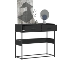 konsolinis stalas juodas 90x35x80 cm inžinierinis medis