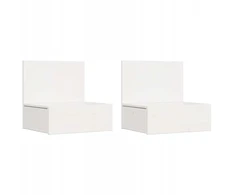 Naktinis staliukas 2 pcs Balta 42 x 32,5 x 40 cm Pušies masyvas