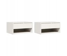 Naktinis staliukas 2 pcs Balta 50 x 32,5 x 24 cm Pušies masyvas