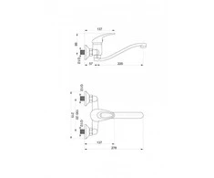 Stalo baterija Hydroland Wall Jupiter chromas (B384)