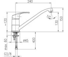 Stalo baterija KFA Chromui atsparus silicis (4213-915- 0)