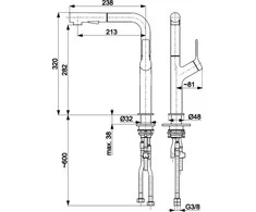 Stalo baterija KFA Duero Design Stovintis Juodas (6623- 220- 81)