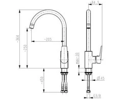 Stalo baterija KFA Onix stovintis chromas (6513- 915- 0)