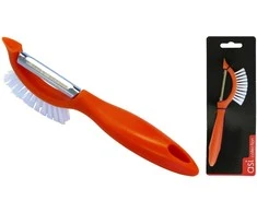 Asi Collection Peeler with brush oranžinis