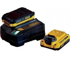 Priedų rinkinys Stanley Starter Set V20; 18 V; 2x2,0 Ah + pakrovėjas