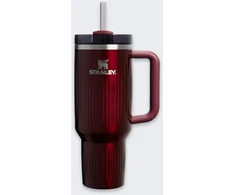 Stanley termosinis puodelis su šiaudeliu „The Quencher H2.0 Fluted Tumbler“, 1,18 l, blizgios kaštoninės spalvos