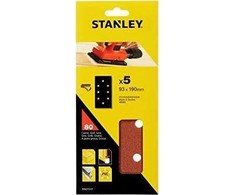 STANLEY ŠVITRINIS POPIERIUS 93x190mm P 80 /5vnt. 8 SKYLĖS SU KIBUKU