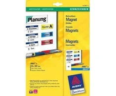 Staples Kabės AVERY Magnetinės lipnios etiketės 210x297mm, 5 lapai