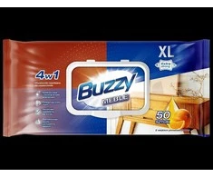 Staples Mondex BUZZY drėgnos baldų servetėlės, 50 vnt., apelsinų skonio