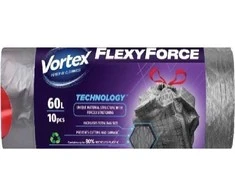 Šiukšlių maišai Vortex Flexy Force, 60 l, 10 vnt.