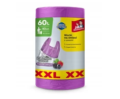 „Staples JAN NIEZBĘDNY“ HD šiukšlių maišai su rankenomis 60 l - miško uogų kvapo 40 vnt. (XXL)