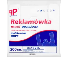 Staples Maišelis SARANTIS, HDPE, HD maxi drabužiams, 37/12/75 cm, 12 mikr., 200 vnt., balta
