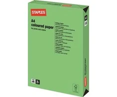 Staples Kabės SAKĖLES Spalvotas popierius INTENSIVE COLORS A4 80G, žalia/skaisčiai žalia, sijos 500 lapų