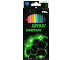 Kredki ołówkowe sześciokątne 12 kolorów Football Starpak