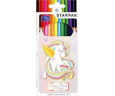Starpak Trikampiai pieštukai 12 spalvų Vienaragis