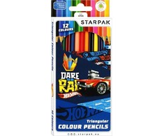 Starpak Trikampiai pieštukai 12 spalvų Hot Wheels