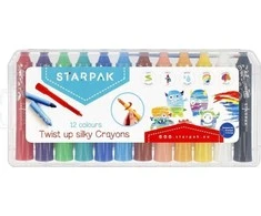 Susuktos aliejinės pastelės 12 spalvų STARPAK 491030