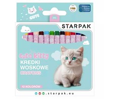 Starpak Vaško pieštukai Cuties Kitty, 12 spalvų