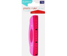 Plastikinė liniuotė 15cm, rožinė, Starpak