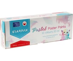 Starpak plakato dažai, 12 spalvų, 20ml, pasteliniai