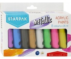 Akrilinių dažų rinkinys 8sp 25ml METAL 484980 STARPAK/6