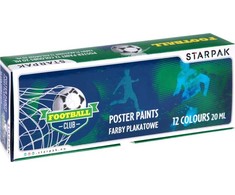 Plakatų dažai 12 spalvų 20 ml "football" Starpak
