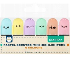 Starpak Mini kvepiantys pasteliniai paryškintuvai, rinkinys 6 vnt. biurui