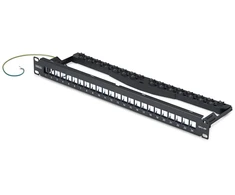 StarTech .COM 24 prievadų 1U tuščias Keystone prievadų skydas su kabelių tvarkymo juosta, stovo tvirtinimo prievadų skydas RJ45 STP eterneto tinklui (C6PANELSTP241U)